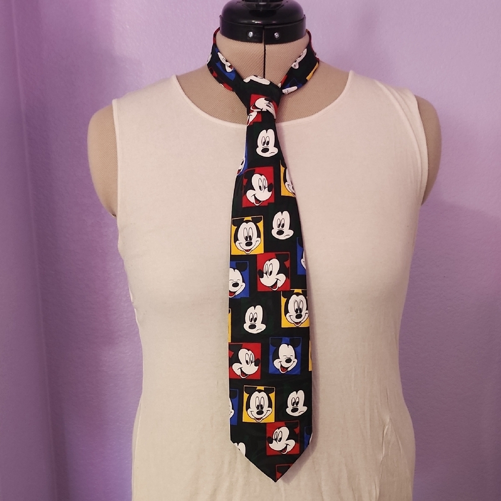 EUC Vintage Balancine Inc. The Tie Works Mickey Mouse Disney Patterned Tie